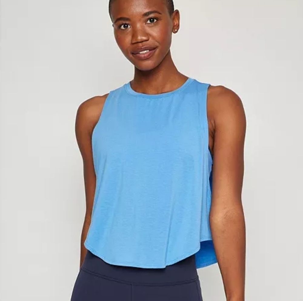 Fourlaps Curve Tank in River Blue Size M NWT Activewear Athletic Workout Gym